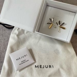 Mejuri Pressed Flower Two-Tone Large Stud Earrings, New